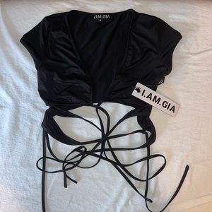 I.AM.GIA Black Crop Top